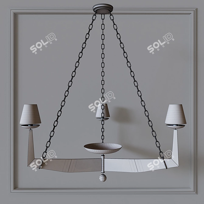 Sleek Elegance: Modern Chandelier 3D model image 2