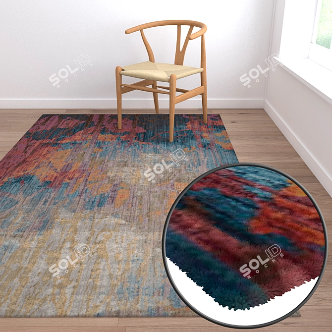 Premium Quality Carpet Set - 3 Unique Variations 3D model image 2