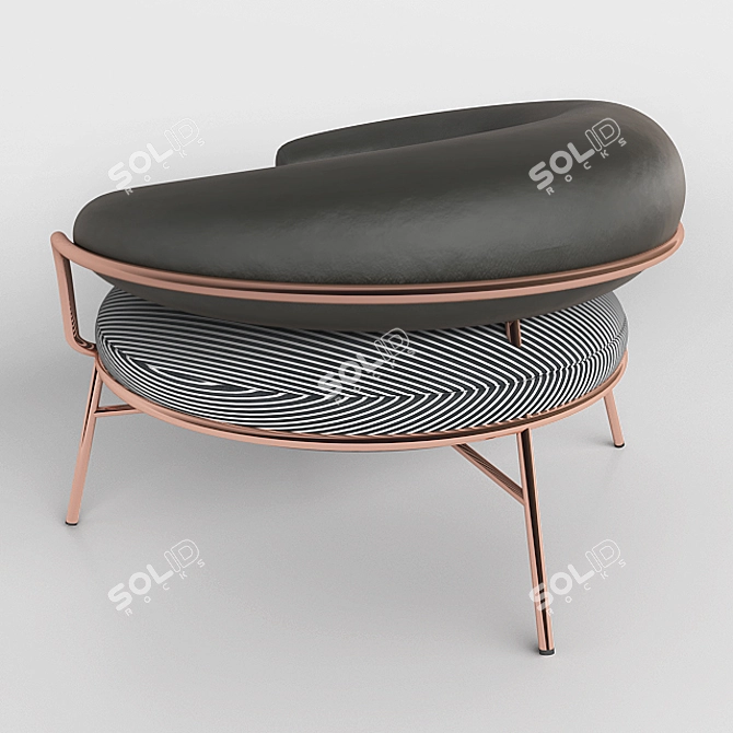 Elegant Medici Armchair 3D model image 2