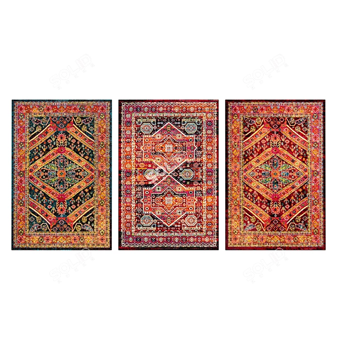 Versatile Carpet Set: High-Quality Textures 3D model image 3