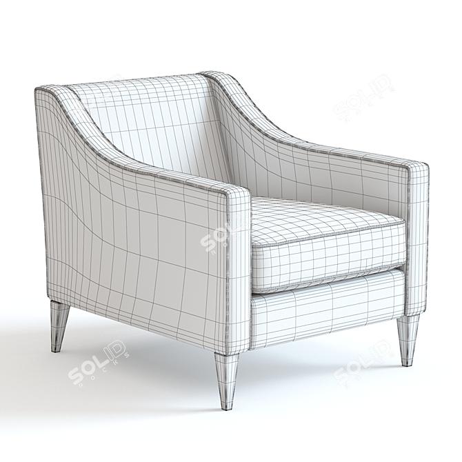 Sleek Hogarth Armchair: Exquisite Design 3D model image 2