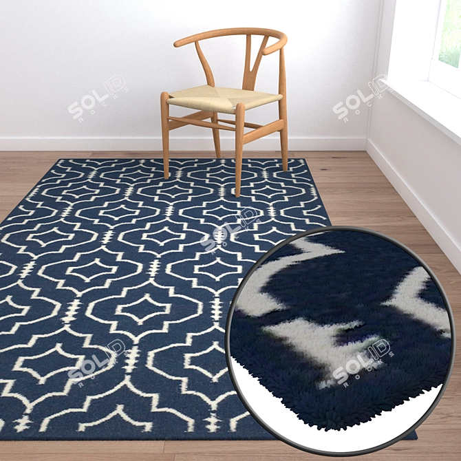 Carpets Set 76: High-Quality Textures for Versatile Perspectives. Versatile Carpets Set 3D model image 2