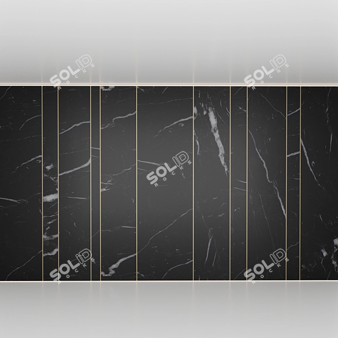 Luxury Marble Walls with Golden Accents 3D model image 2