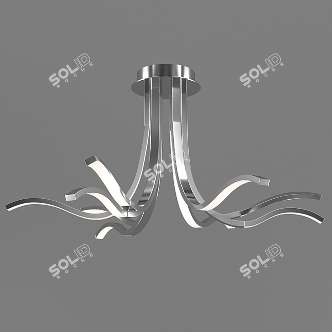 Corinto Chandelier: Om Mantra, Dimmable LED Lights, Warm White, Silver/Chrome 3D model image 1