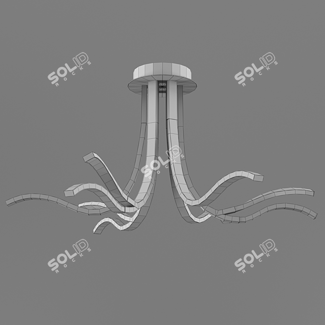 Corinto Chandelier: Om Mantra, Dimmable LED Lights, Warm White, Silver/Chrome 3D model image 2