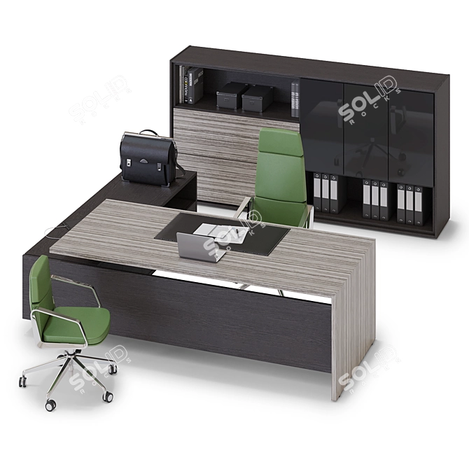 Premium LAS Elite Executive Desk 3D model image 1
