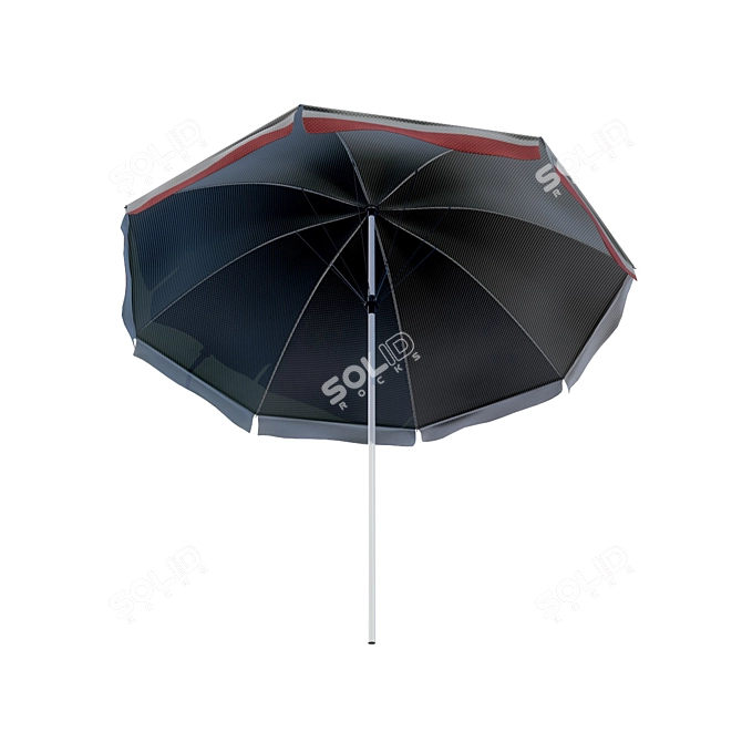 Beach Oasis: Lounger & Umbrella 3D model image 3