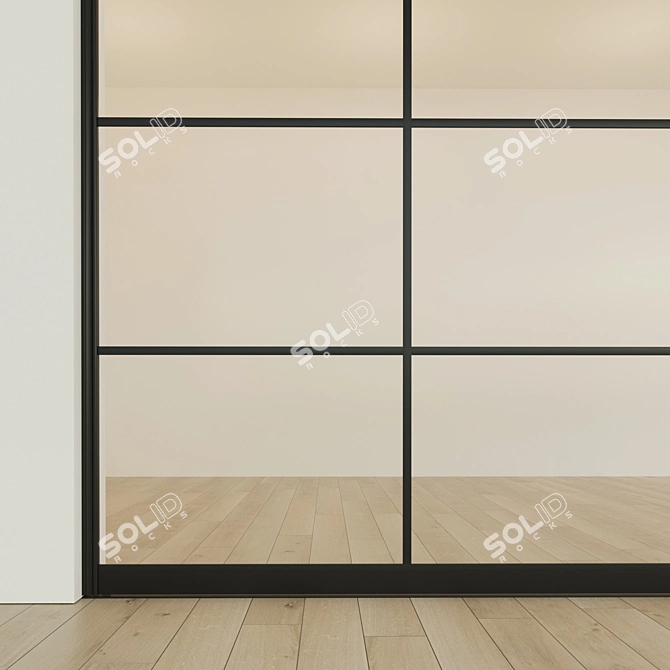 Minimalist Sliding Partition Door 3D model image 2