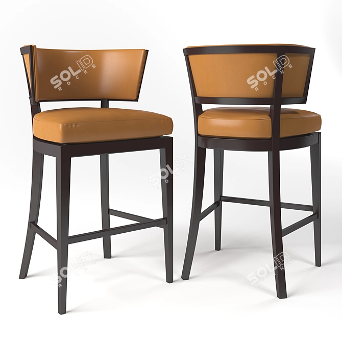 Elegant Rodin Bar Stools 3D model image 1