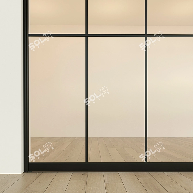 Versatile Sliding Partition Door 3D model image 2