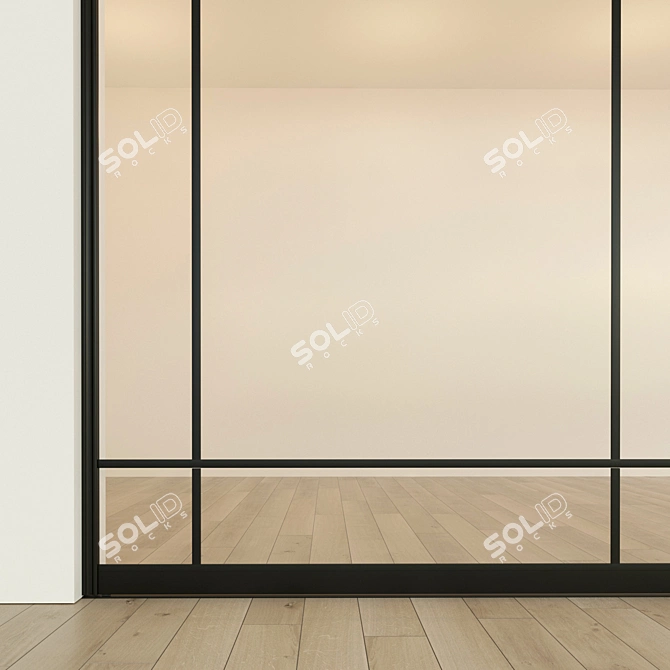 Minimalist Sliding Partition Door 3D model image 2