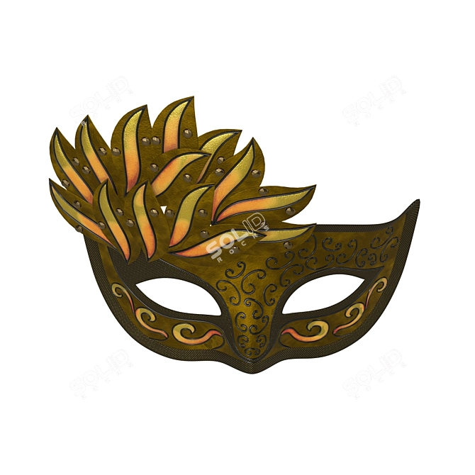 Elegant Venetian Masquerade Mask 3D model image 2