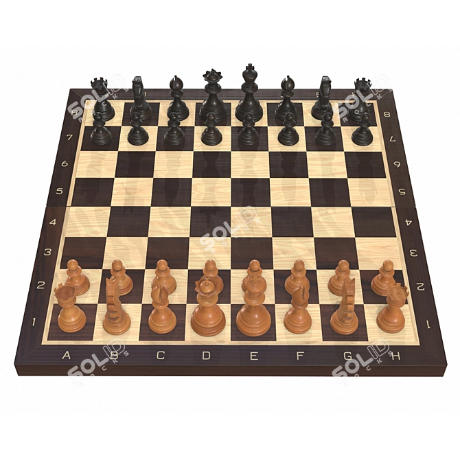 Classic Chess Set: Detailed 3D Pieces 3D model image 1