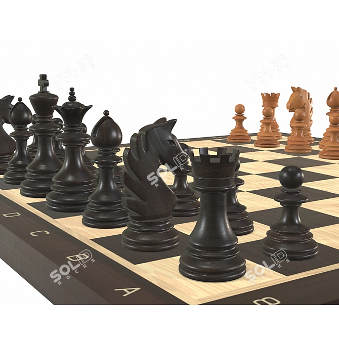 Classic Chess Set: Detailed 3D Pieces 3D model image 2