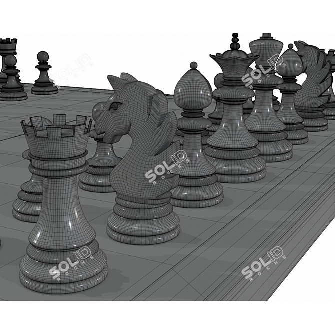 Classic Chess Set: Detailed 3D Pieces 3D model image 3