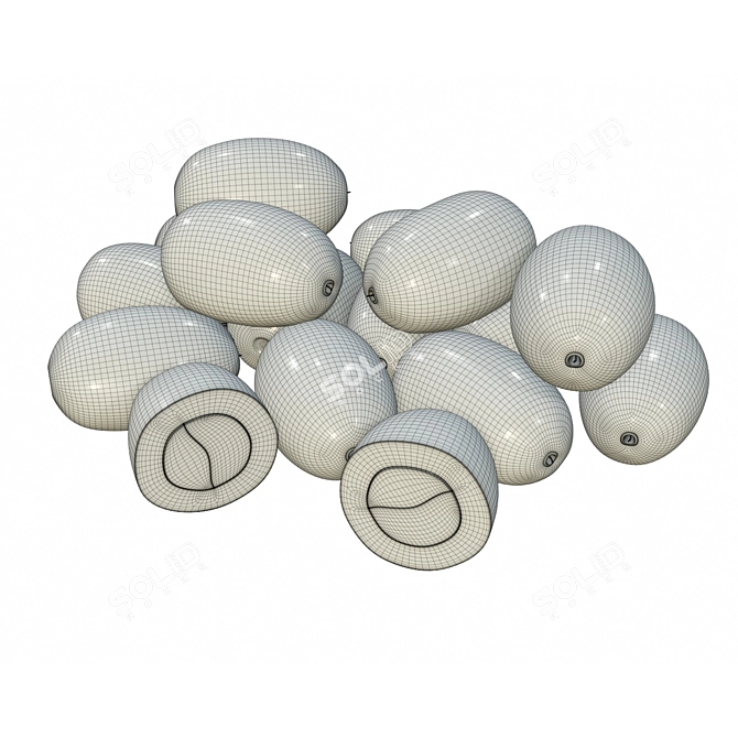 Premium Jambolan Plum Slices: Whole & Half 3D model image 2