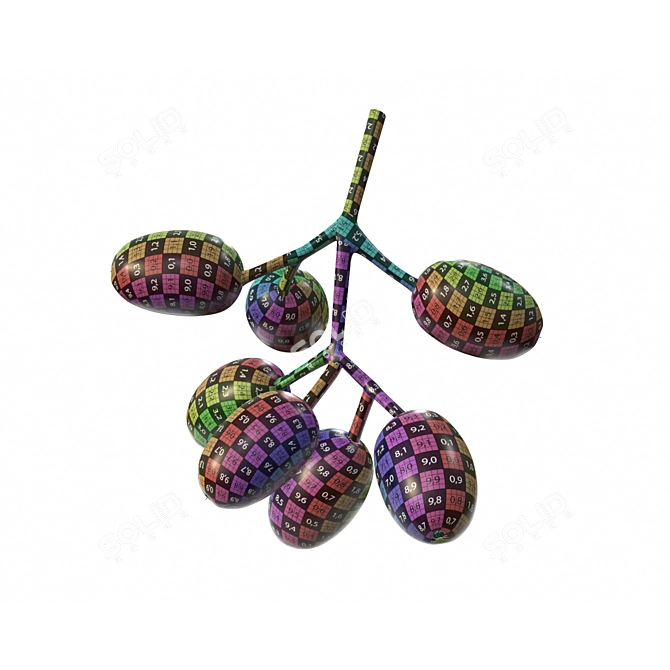 Tasty Jambolan Plums with Stem 3D model image 3