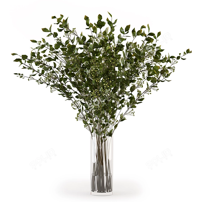 Elegant Branches Vase Decoration 3D model image 2