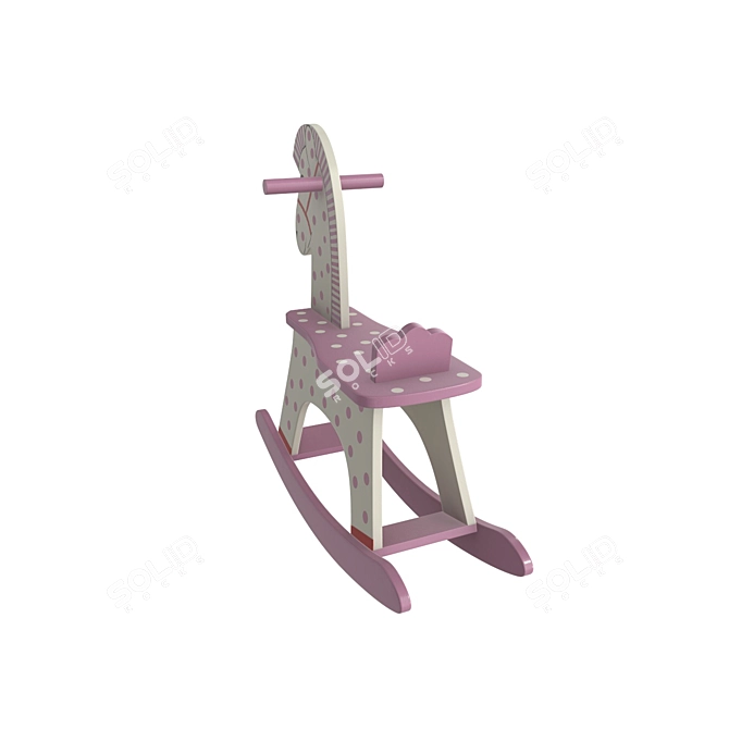 Wooden Rocking Horse Toy: Timeless Joy 3D model image 2