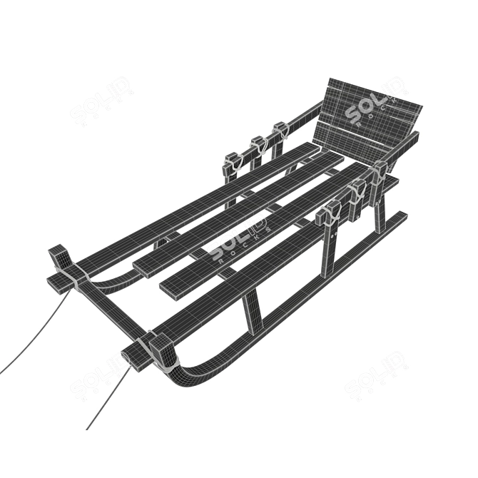 Premium Wooden Sledge: PBR Textures & V-Ray Renders 3D model image 3