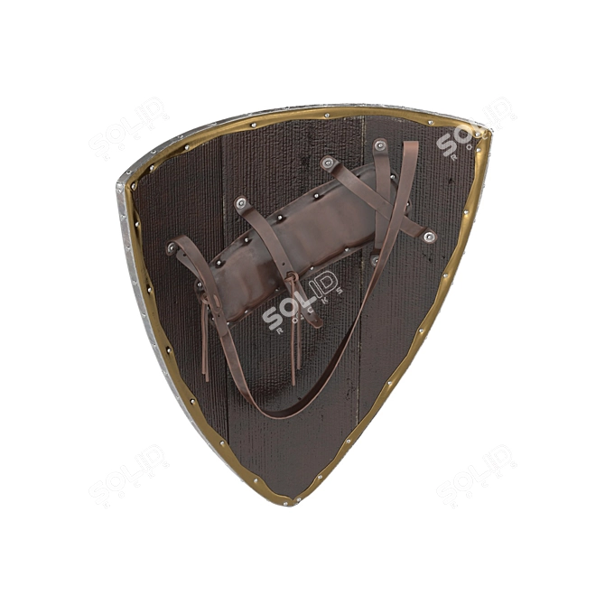 Tri-Knight Shield: High-Quality 4K Texture 3D model image 2