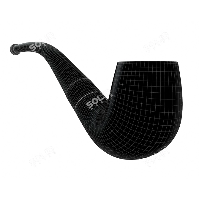 Natural Wood Tobacco Pipe 3D model image 3