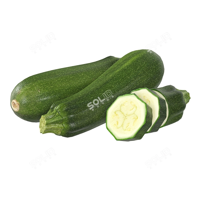 4k PBR Zucchini with V-Ray Conversion 3D model image 1