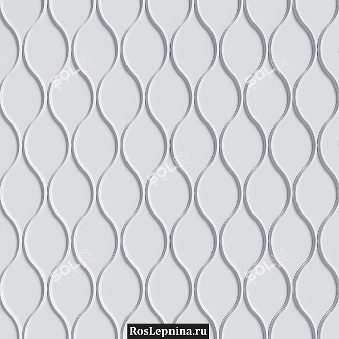 MODULAR RIPPLE: Stylish Wall and Ceiling Decoration 3D model image 2