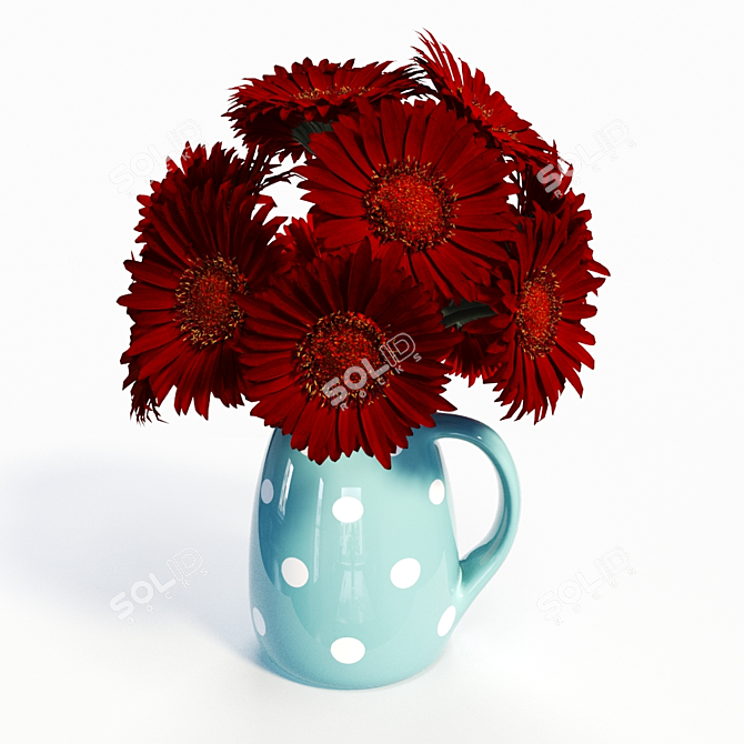 Photoreal Gerbera Daisies Bouquet 3D model image 2