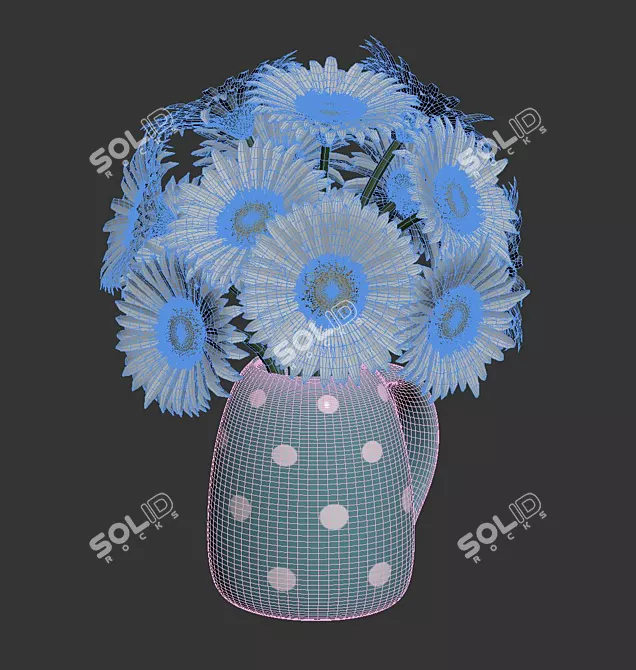 Photoreal Gerbera Daisies Bouquet 3D model image 3