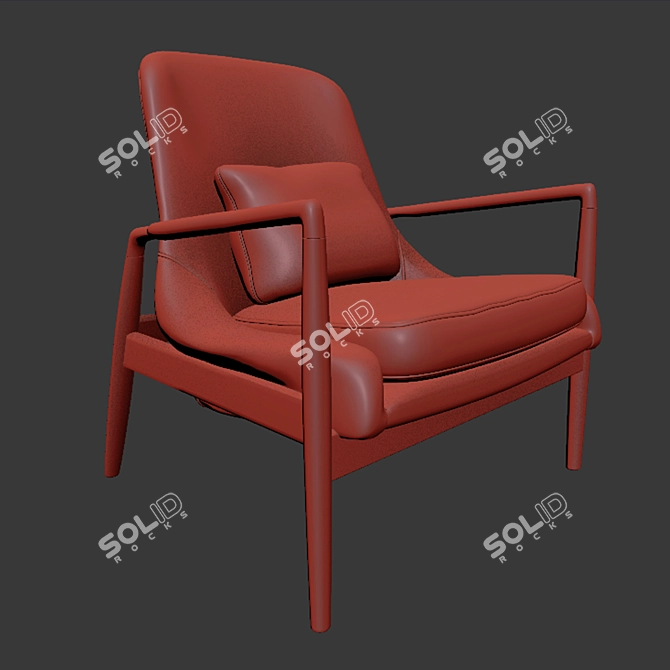 Contemporary Lucas Lounge Chair 3D model image 3