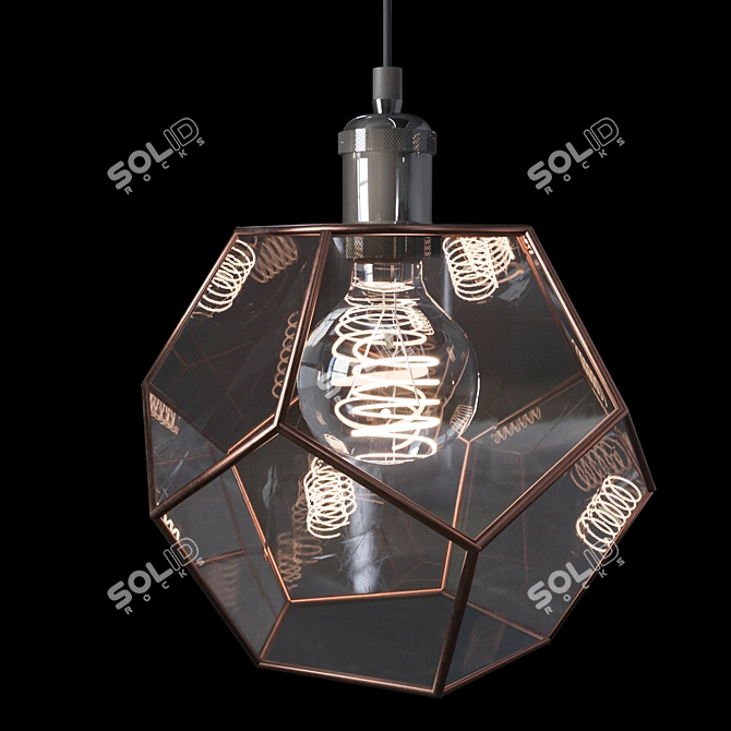 Stained Glass Chandelier: Dodecahedron 3D model image 1