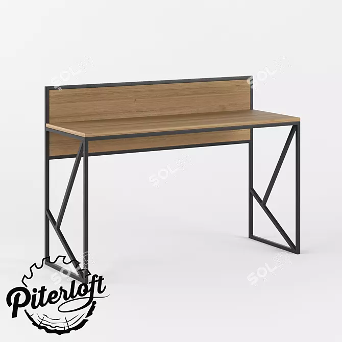 Industrial Loft Table 3D model image 1