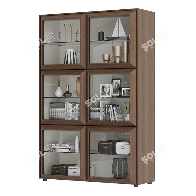 Elegant Porada Kvadro Bookshelf 3D model image 2