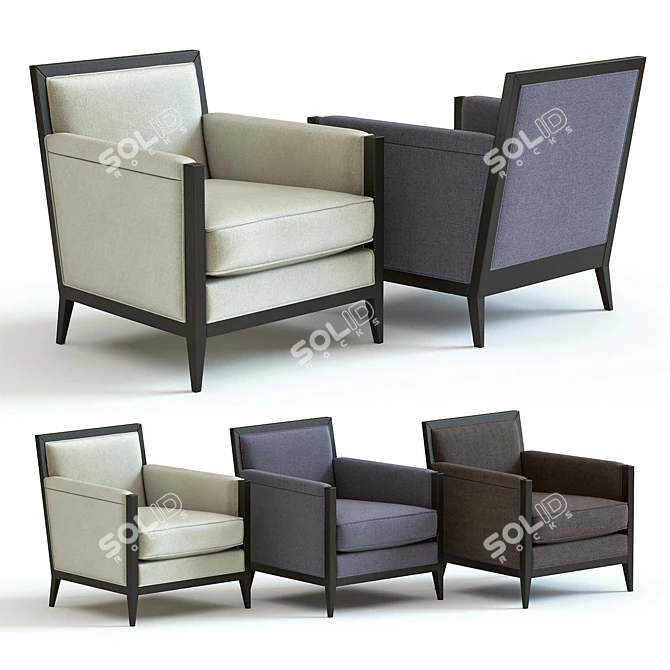 Sleek Bradley Armchair: 3D Model 3D model image 1