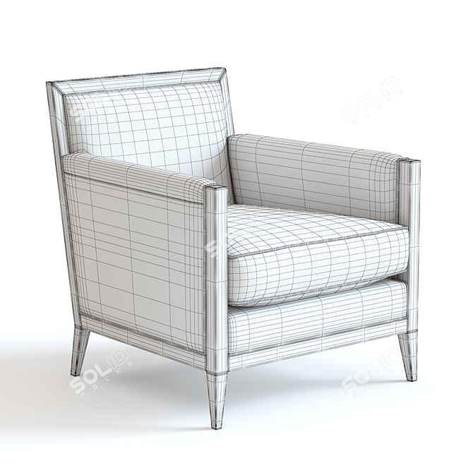 Sleek Bradley Armchair: 3D Model 3D model image 2