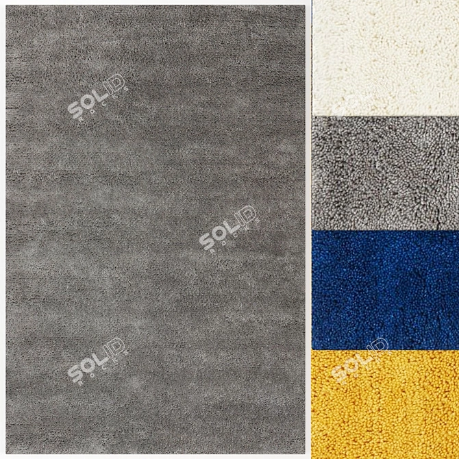 Thor Modern Designer Rug Set 3D model image 2