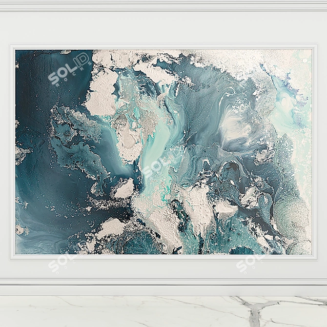 Elegant Fluid Art Wall Decor 3D model image 1