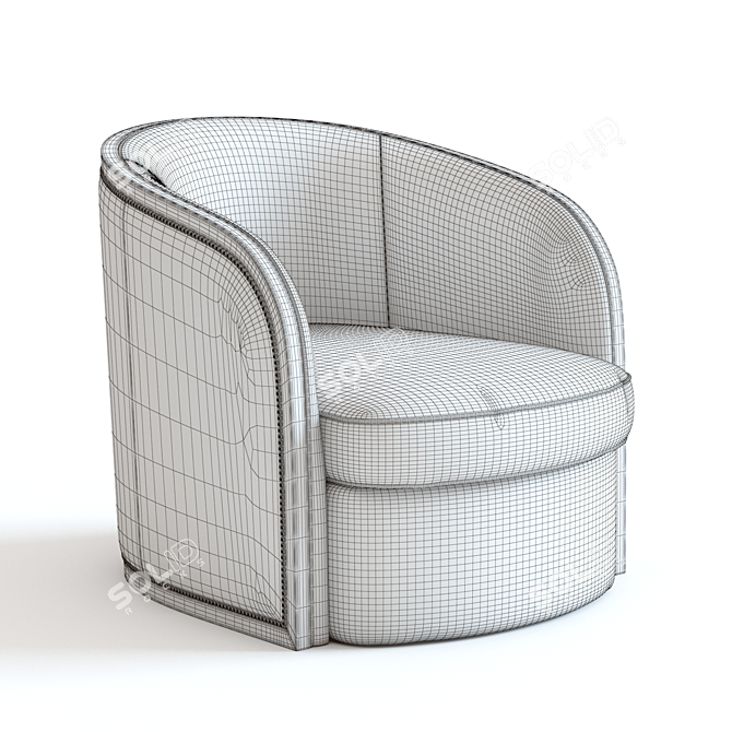 Trendy Toby Armchair: 3D Model with 3 Colors 3D model image 2