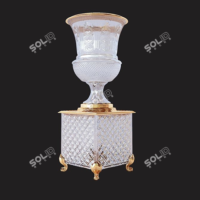 Elegant Crystal Keepsake Jar 3D model image 1