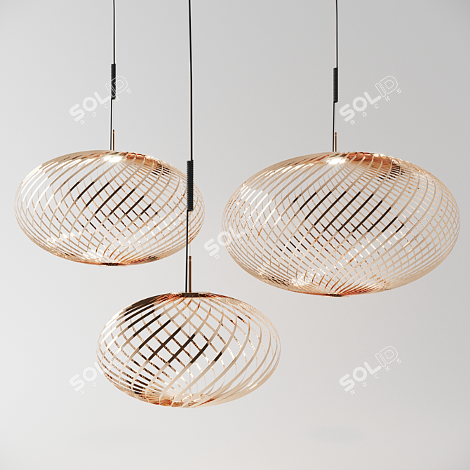 Sleek Spring Pendant Light 3D model image 1