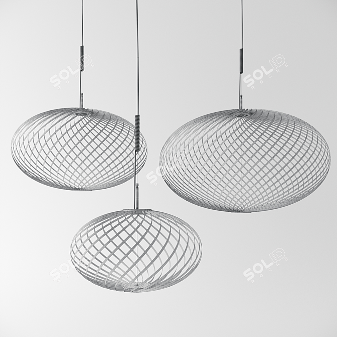 Sleek Spring Pendant Light 3D model image 3