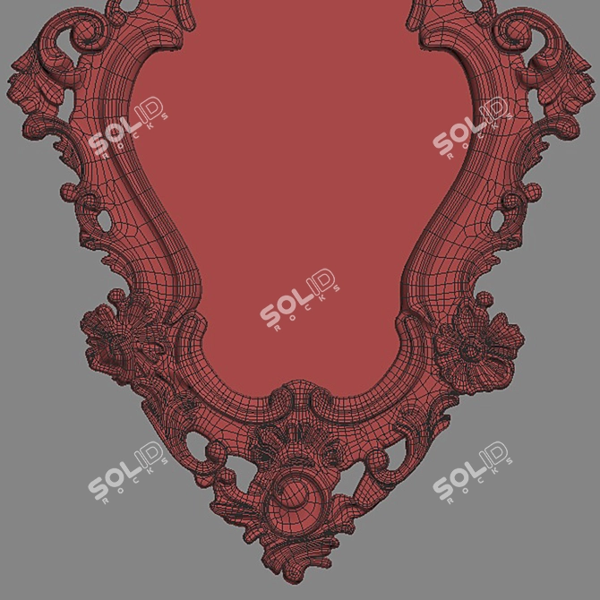 Elegant Vintage Wall Mirror 3D model image 3