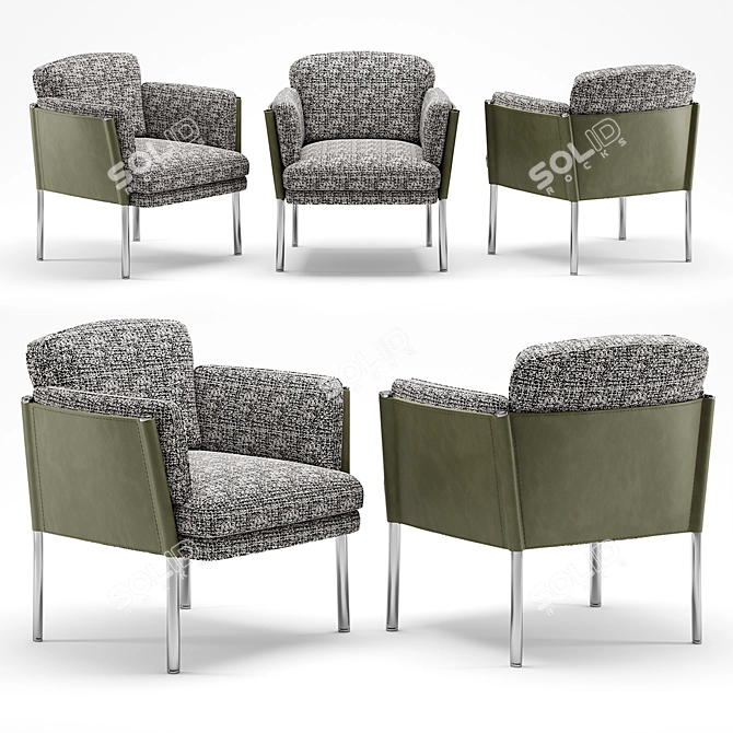 Minotti Shelley Lounge Little Armchair: Danish Design Excellence 3D model image 1