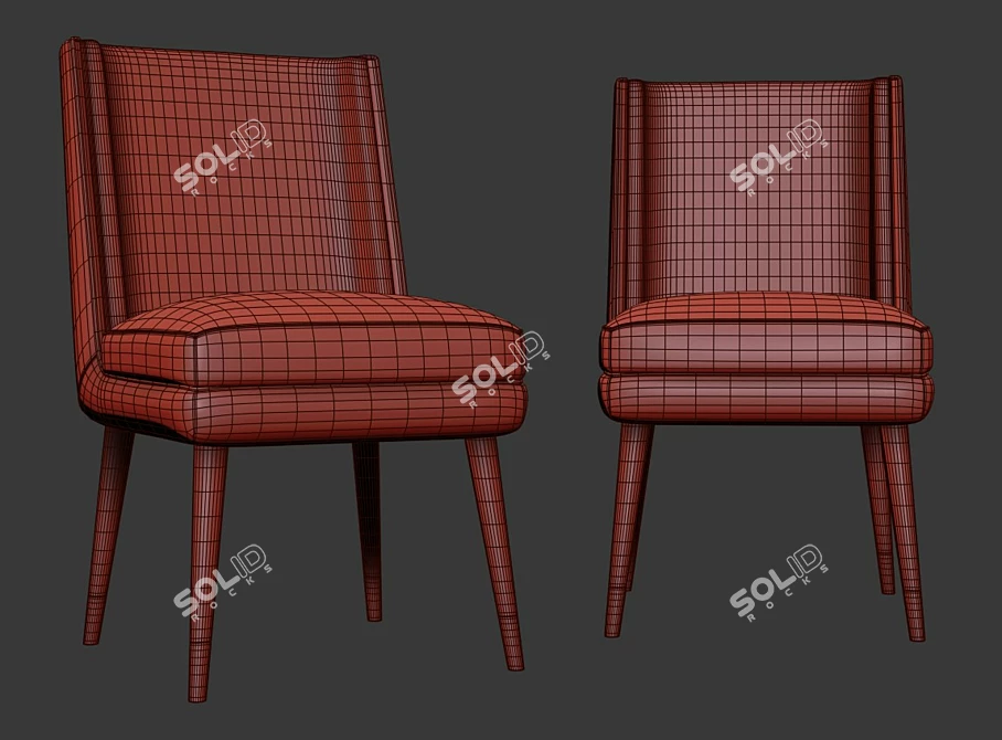 Elegant Diana Chair: Feminine Refinement 3D model image 3