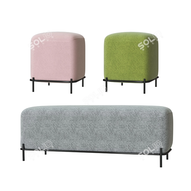 Pawai Ottoman - Stylish and Compact 3D model image 1