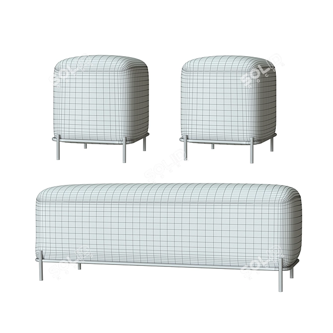 Pawai Ottoman - Stylish and Compact 3D model image 2