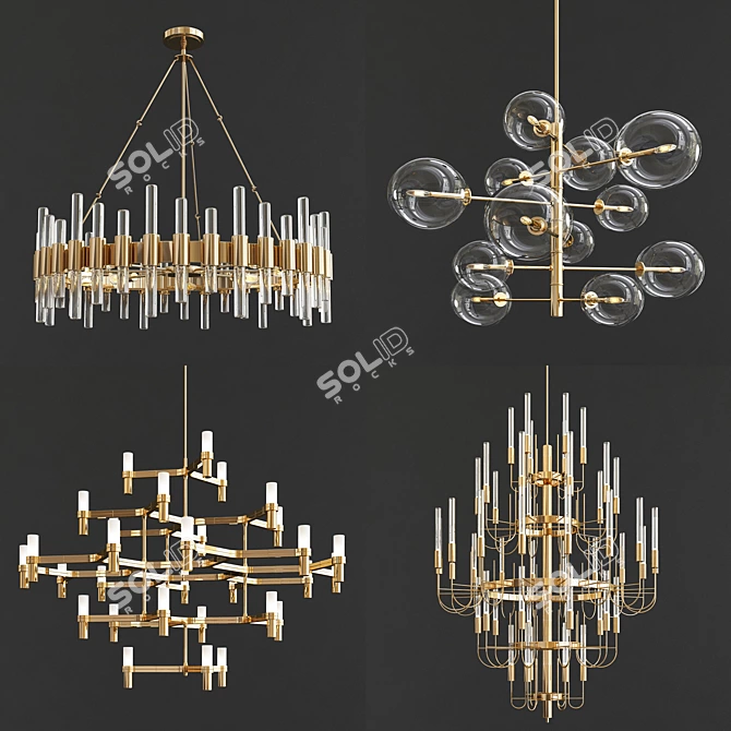 Elegant Chandelier Collection: Arteriors, Eichholtz, Nemo & Luxxu 3D model image 1