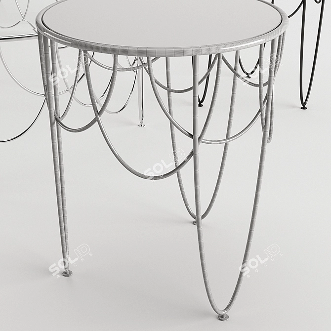 Italian Design Drapery Table 3D model image 1