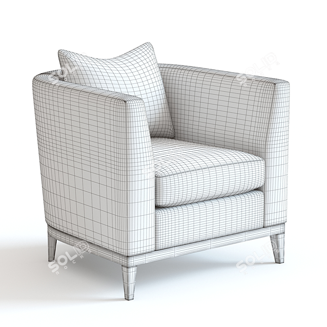 Sleek Linnell Armchair: 3D Model 3D model image 2